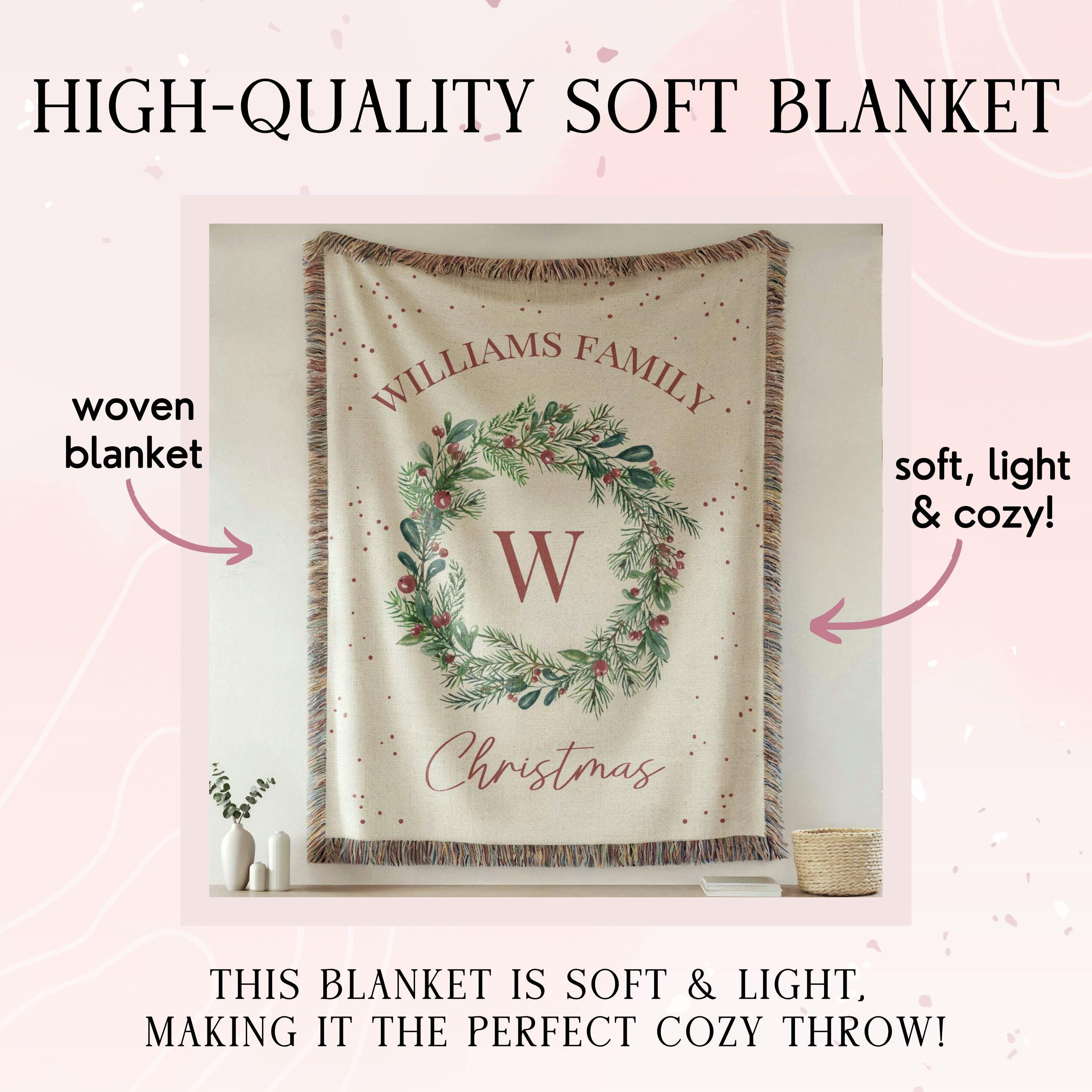 Personalized Holiday Gift Christmas Blanket Family Name Throw Blanket Holiday Decor Throw Blanket Christmas Gift For Parents Families