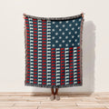 American Flag Throw Blanket, Cowboy Boots Country Western Cowgirl Aesthetic Gift USA Tapestry Wall Art, Gift for Mom Dad Wife Made in USA