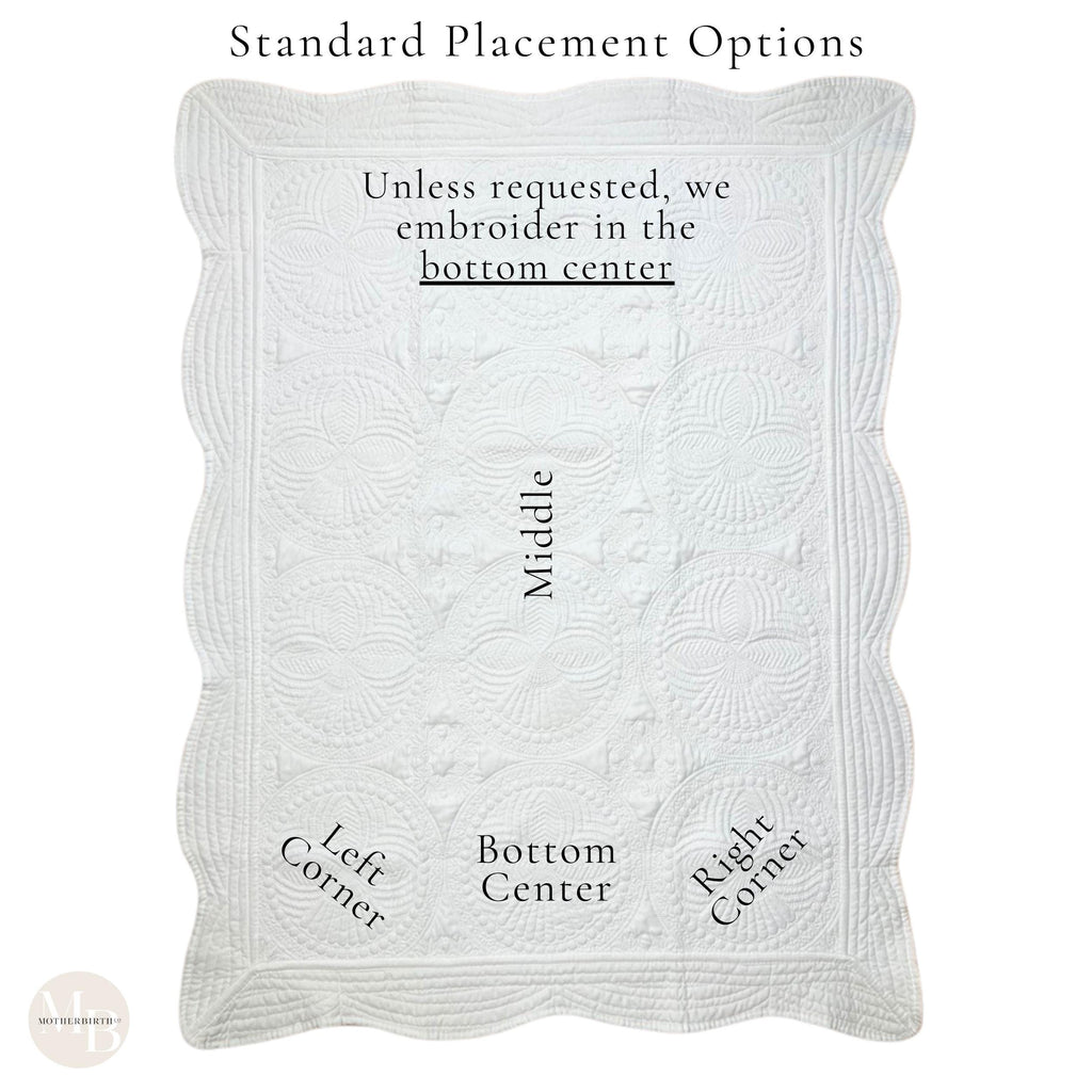 Personalized Baby Blanket with Name: Custom Embroidered Quilt for Baby Girl or Boy, Baby Shower Gift (36" by 46", 100% Cotton)