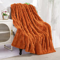 Handmade Geometric Patchwork Faux Fur Throw Blanket: Rustic Cozy Decor