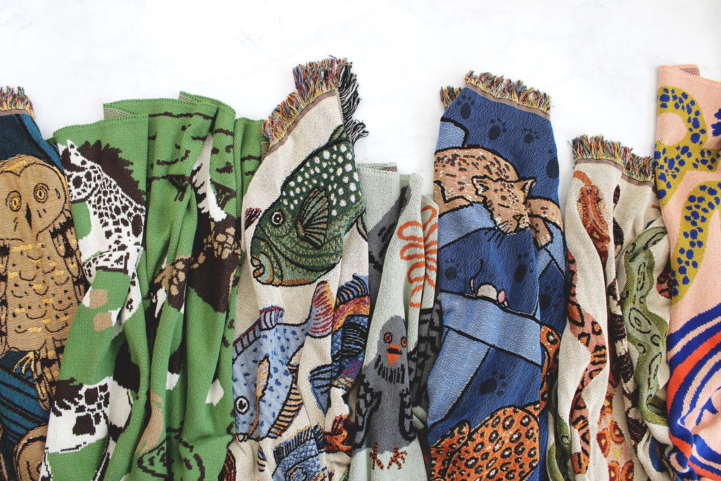 Owl Village Tapestry Blanket - Gifts for Bird Watchers and Birders