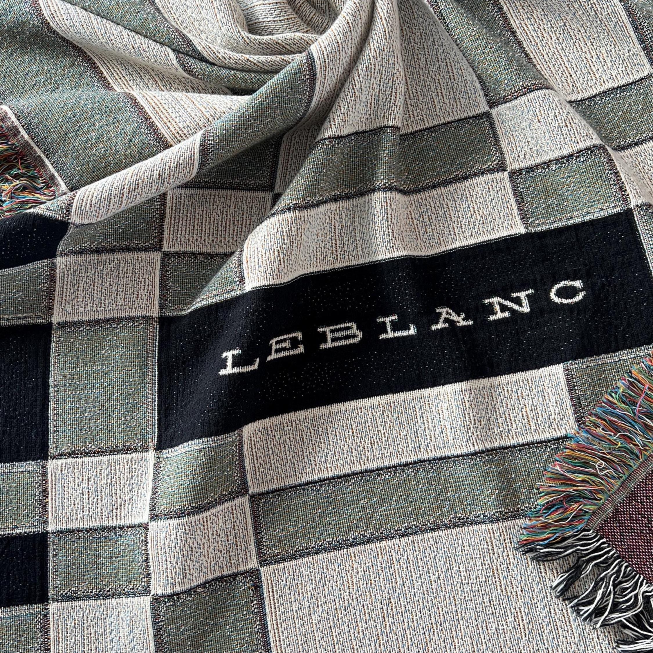 Personalized Woven Cotton Throw Blanket with Fringe Boho Stripe Design Custom Name Gift for Wedding, Anniversary, Housewarming, Family Gift