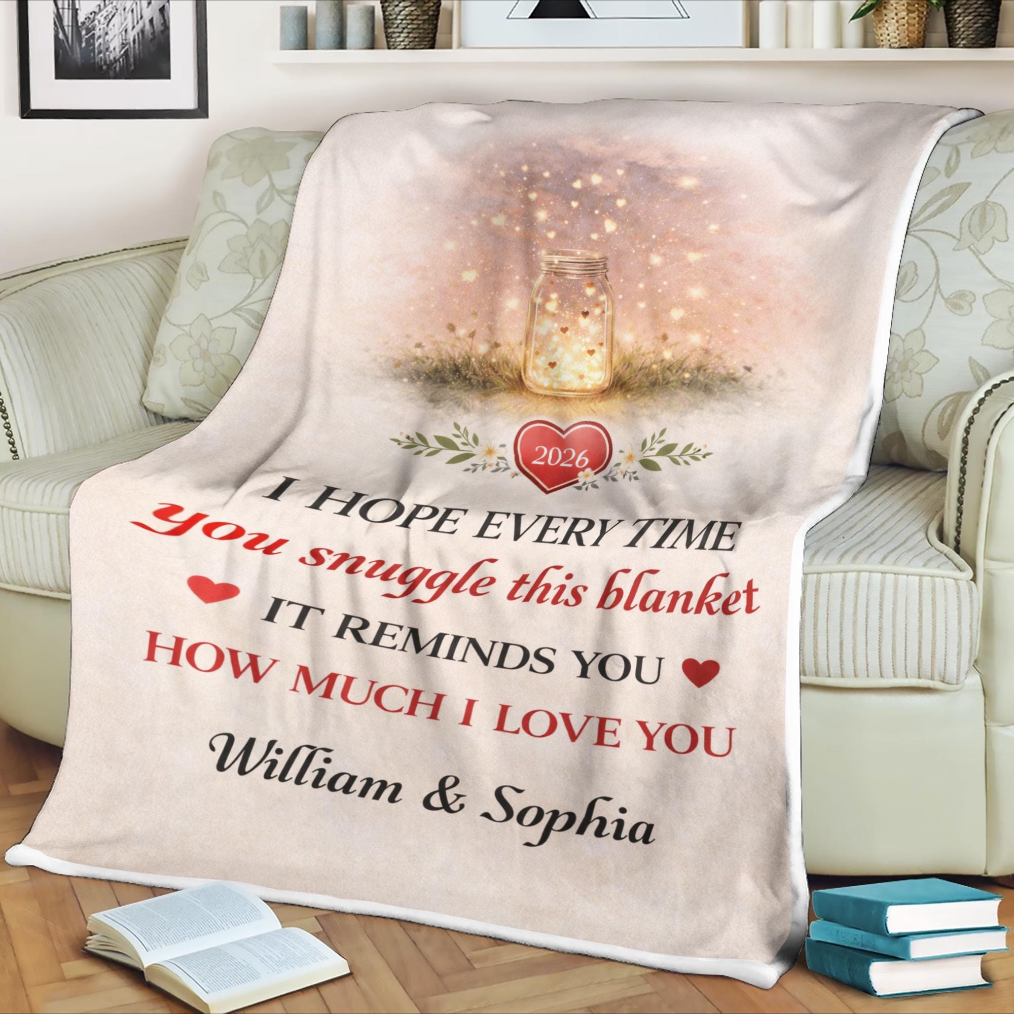 Personalized Anniversary Fleece Blanket,Romantic Couple Gift, I Hope Every Time You Snuggle This Blanket, Personalized Love Gift for Couples