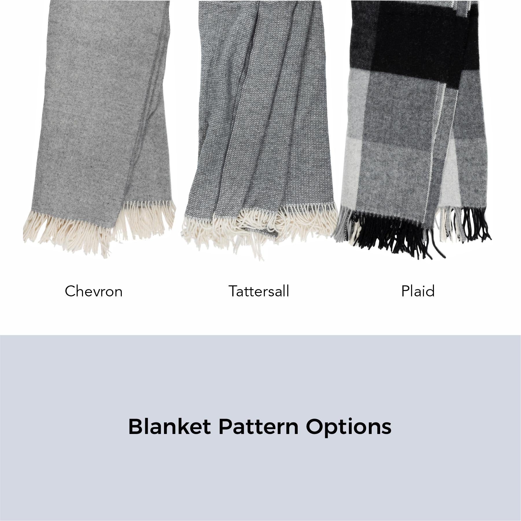 Personalized Wool Throw Blanket with Vegan Leather Patch