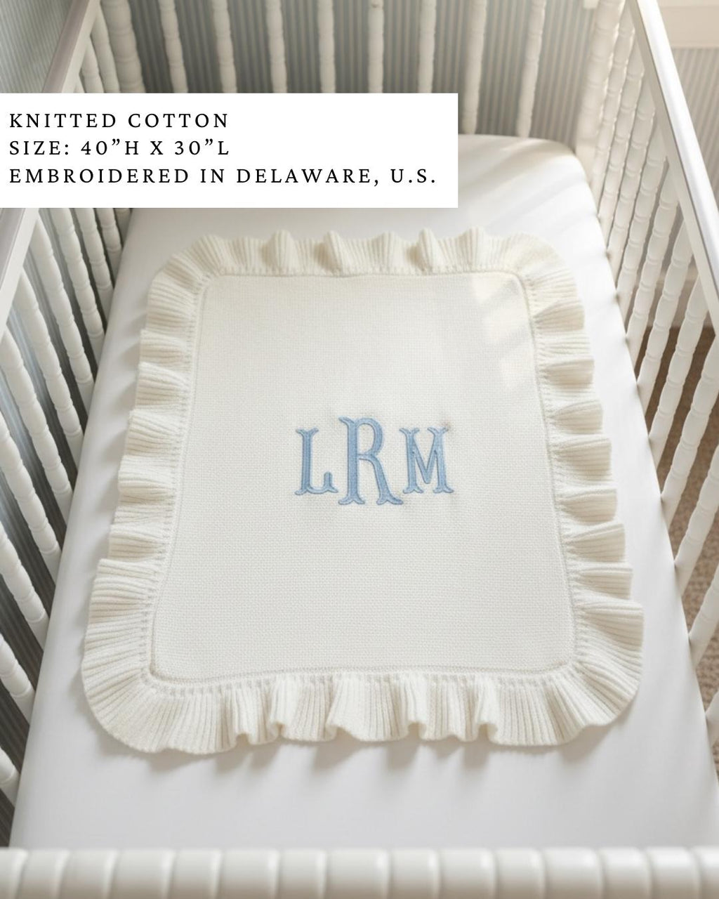 Embroider Baby Blanket Monogram Infant Gift Personalized Newborn Baby Shower Keepsake New Mom Gift Grandson Throw Blanket Name Announcement