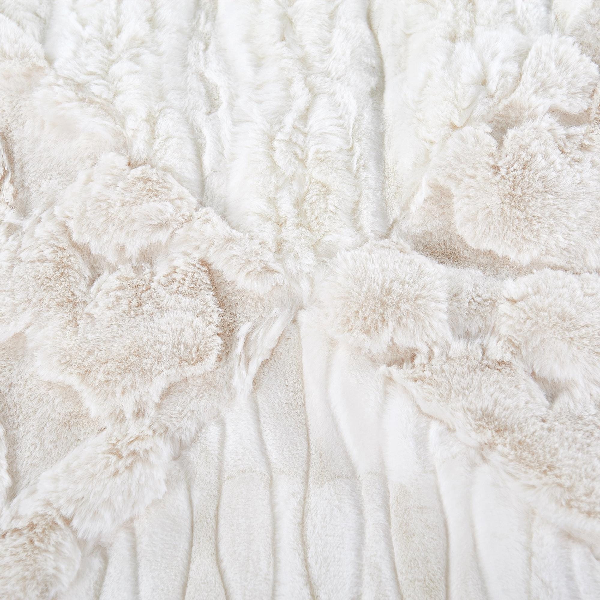 Handmade Geometric Patchwork Faux Fur Throw Blanket: Rustic Cozy Decor