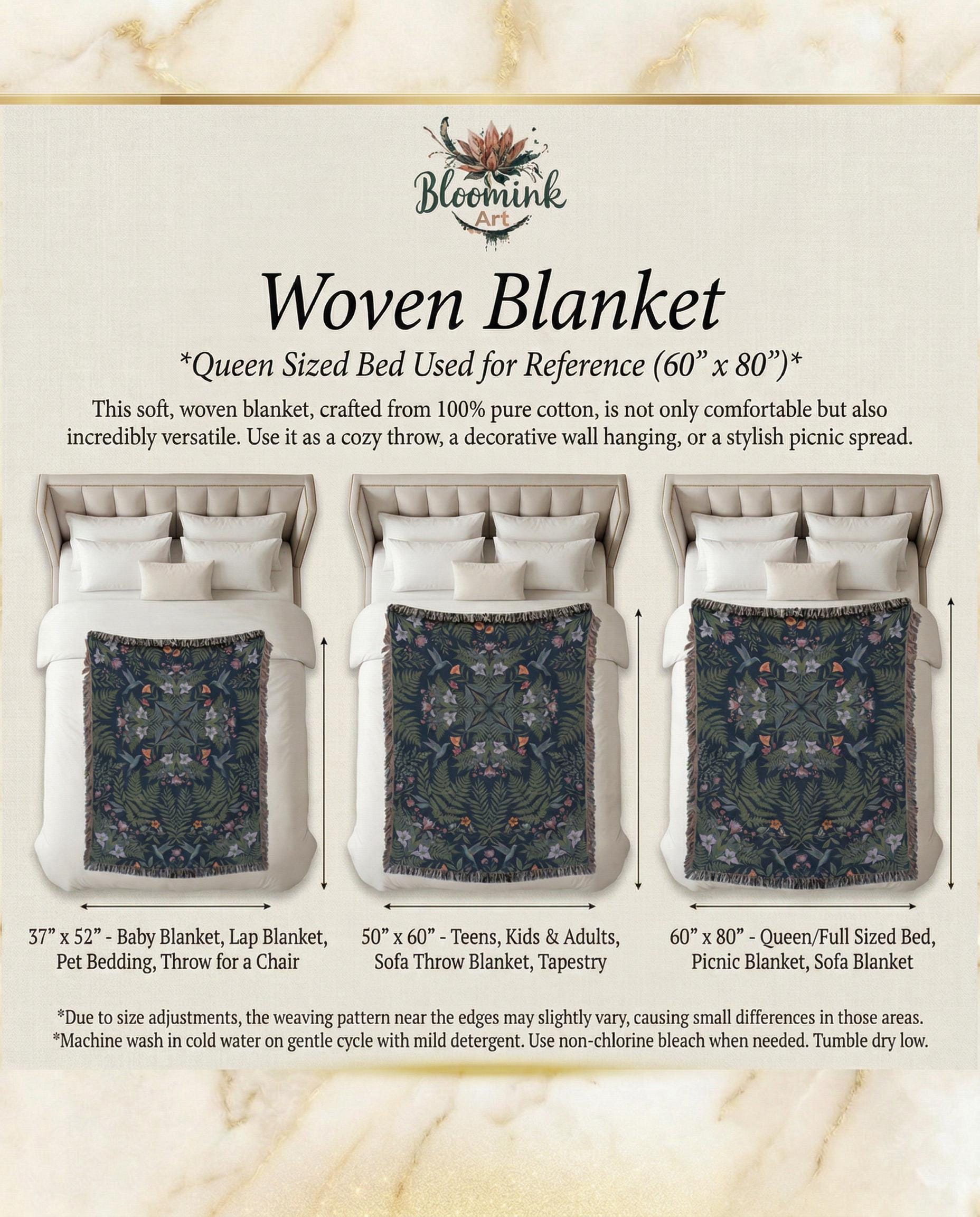 Swan Woven Blanket Botanical Floral Throw Nature Garden Decor Dreamy Bedroom Gift Velveteen Couch Blanket Cottagecore Tapestry